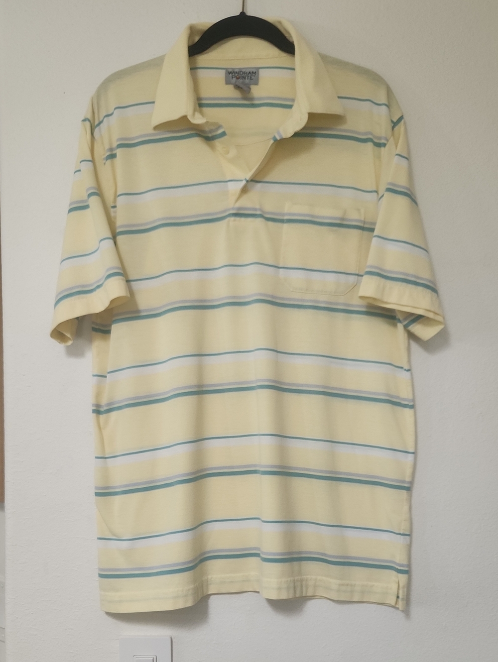Windham Pointe Men's Yellow Striped Polo Shirt -